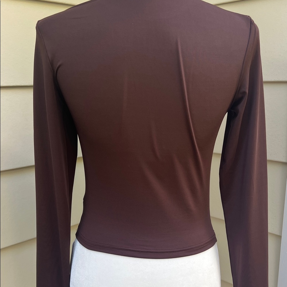 Commense Utility Long Sleeve Brown NWT Crop Top‎ Minimalist Streetwear Gorpcore - Picture 7 of 13